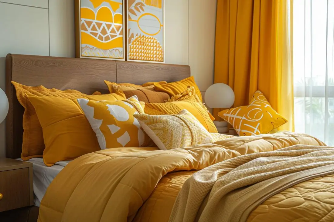 Comment décorer une chambre jaune moutarde ?