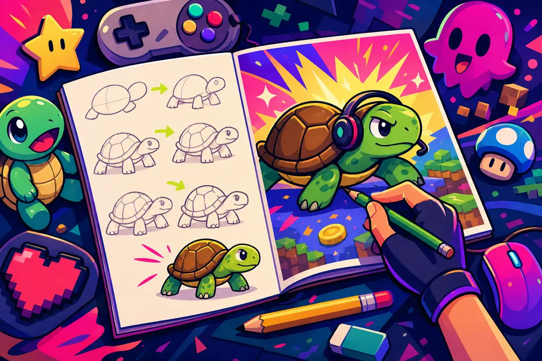 comment dessiner une tortue